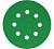 Шлифовальный круг SUNMIGHT FILM L312T+ 125 мм на липучке, 8 отв, зелёный, P 2000, 5 шт 53223R